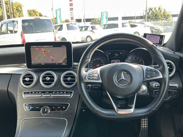 メルセデス・ベンツ Ｃ１８０ ワゴン スポーツ 兵庫県 2014(平26)年 2.8万km 黒 取扱説明書/保証書/純正ディーラーOPナビ（フルセグ/Bluetooth/SD/DISC/AM/FM）/プッシュスタート/パドルシフト/アイドリングストップ/スマートキー×２/ETC/ドライブレコーダー/ASSURAレーダー/バックカメラ/パワーシート/シートメモリー/シートヒーター/純正フロアマット/純正アルミホイール/ルーフレール/パワーバックドア/アンビエントライト/ステアリングアシスト/レーンディパーチャーウォーニング/パークトロニック/インテリジェントライトシステム/クルーズコントロール/プリセーフブレーキ/ブラインドスポットアシスト/アテンションアシスト/HUD