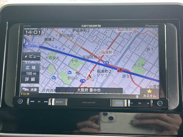 スズキ スペーシア カスタム HYBRID GS 大阪府 2018(平30)年 5万km ブルーイッシュブラックパール3 ワンオーナー/社外ナビ/フルセグ/ETC/AM/FM/Bluethooth/片側パワースライドドア/バックカメラ/D席シートヒーター/ドライブレコーダー/レーンアシスト/横滑り防止装置/衝突軽減システム/プッシュスタート/ウインカーミラー/電動格納ミラー/ドアバイザー
