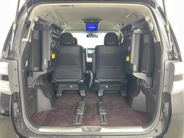 トヨタ ヴェルファイア 2．4Z ゴールデンアイズ 道央・札幌 2012(平24)年 7.4万km ブラック ・4WD/・寒冷地仕様/・アルパインナビ（TV＆CD＆DVD＆BT＆HDMI）/・アルパインフリップダウンモニター/・ミラー型ドライブレコーダー/・社外レーダー/・ステアリングスイッチ/・クルーズコントロール/・両側パワースライドドア/・パワーバックドア/・ドアミラーヒーター/・オートライト/・LEDヘッドライト/・LEDフォグランプ