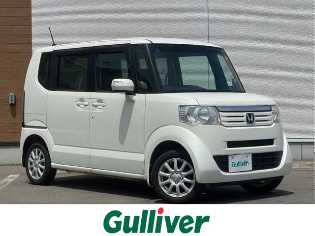 ホンダ Ｎ ＢＯＸ 2トーン G Lパッケージ 秋田県 2014(平26)年 13万km プレミアムホワイトパール 社外ナビ/４WD/片側パワスラ/フルセグ/バックカメラ/社外アルミ/スマートキー/アイドリングストップ/プッシュスタート/ステアリングスイッチ/ETC/純正フロアマット/純正ドアバイザー/オートエアコン/パワーステアリング/パワーウィンドウ/横滑り防止/レベライザー/ミラーヒーター/電動格納ウィンカーミラー/保証書/取扱説明書/記録簿