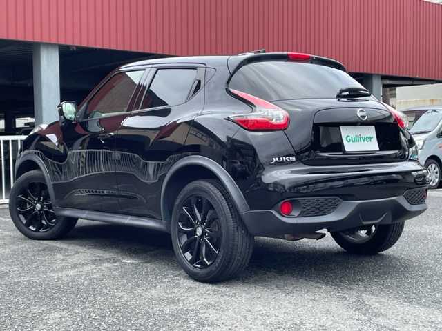 日産 ジューク 15RX Vセレクション 神奈川県 2016(平28)年 9.6万km スーパーブラック 純正ナビ【MM316D-W】/DTV/CD/DVD/USB/SD/BT/バックカメラ/ETC/純正17インチAW/エマージェンシーブレーキ/レーンデパーチャーワーニング/横滑り防止機能/プッシュEgスタート/ストップ/インテリジェントキー/純正HIDヘッドライト/フォグランプ/SPORT/ECOモード/純正フロアマット/取扱説明書/新車時保証書