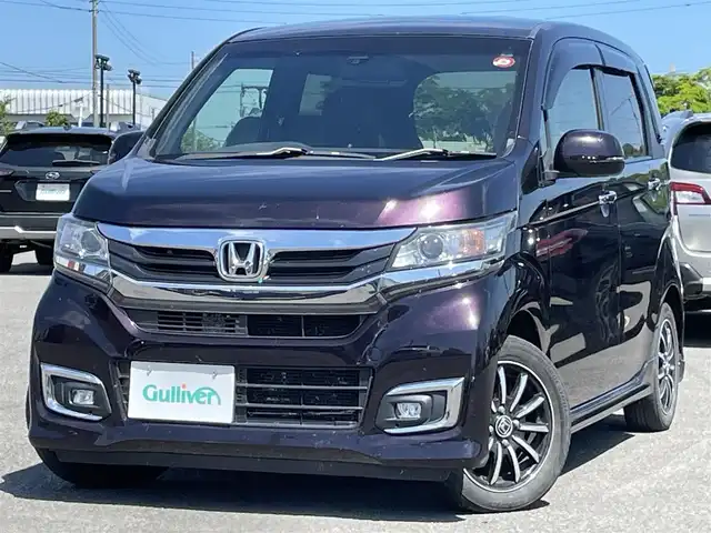 ホンダ Ｎ ＷＧＮ カスタムGSSパッケージⅡ 道央・札幌 2018(平30)年 6.8万km プレミアムベルベットパープル・パール 社外メモリーナビ/CD/DVD/BT/フルセグ/シティブレーキアクティブシステム/横滑り防止装置/クルーズコントロール/バックカメラ/ビルトインETC/アイドリングストップ/ECONモード/前席シートヒーター/ハーフレザーシート/革巻きステアリング/ステアリングリモコン/プッシュスタート/スマートキー/HIDヘッドライト/オートライト/フォグランプ/電動格納ミラー/ウィンカーミラー/純正フロアマット/ドアバイザー/スペアキー/純正エンジンスターター/社外AW付冬タイヤ積込/155/65/R14/2018年/山5mm