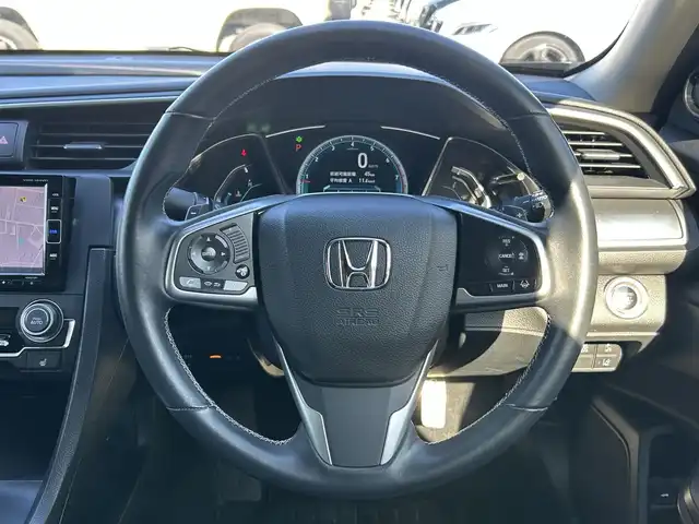 ホンダ シビック セダン 大阪府 2018(平30)年 1.5万km コスミックブルーメタリック 純正SDナビ（フルセグ/BT/USB/DVD)/バックカメラ/クルーズコントロール/衝突被害軽減システム/レーンキープアシスト/横滑り防止装置/シートヒーター/アイドリングストップ/ワンオーナー/MTモード付AT/純正LEDライト/純正LEDライト/純正フロアマット/フロントフォグランプ/ビルトインETC/スペアキー1本/保証書/取扱説明書