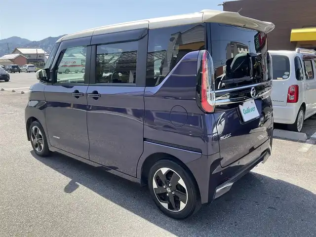 日産 ルークス HWS X プロパイロットED 滋賀県 2020(令2)年 3.6万km パープルⅡ 走行支援システム/エマージェンシーブレーキ、車線逸脱警報/踏み間違い衝突防止アシスト、標識検知機能/プロパイロット/純正9インチナビ/Bluetooth、CD、DVD、フルセグテレビ/アラウンドビューモニター/バックカメラ/ETC/両側パワースライドドア/ハンズフリースライドドア/純正前ドライブレコーダー（ナビ連動）/LEDヘッドライ/LEDフォグランプ/電子パーキング/オートブレーキホールド/コーナーセンサー/取扱説明書/保証書/
