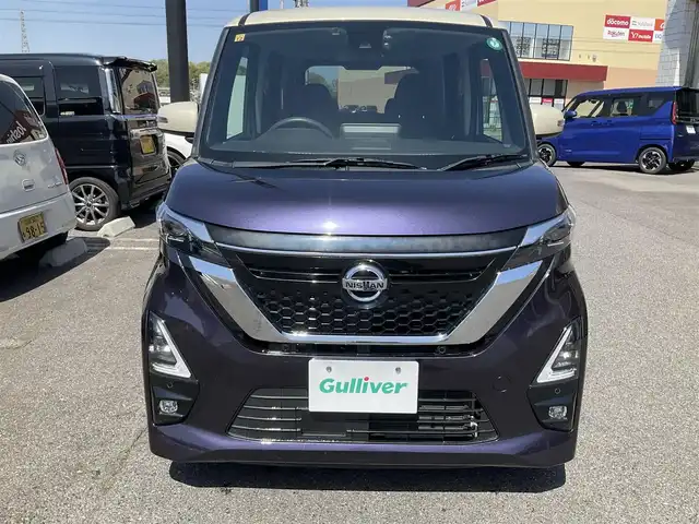 日産 ルークス HWS X プロパイロットED 滋賀県 2020(令2)年 3.6万km パープルⅡ 走行支援システム/エマージェンシーブレーキ、車線逸脱警報/踏み間違い衝突防止アシスト、標識検知機能/プロパイロット/純正9インチナビ/Bluetooth、CD、DVD、フルセグテレビ/アラウンドビューモニター/バックカメラ/ETC/両側パワースライドドア/ハンズフリースライドドア/純正前ドライブレコーダー（ナビ連動）/LEDヘッドライ/LEDフォグランプ/電子パーキング/オートブレーキホールド/コーナーセンサー/取扱説明書/保証書/