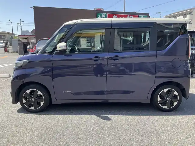 日産 ルークス HWS X プロパイロットED 滋賀県 2020(令2)年 3.6万km パープルⅡ 走行支援システム/エマージェンシーブレーキ、車線逸脱警報/踏み間違い衝突防止アシスト、標識検知機能/プロパイロット/純正9インチナビ/Bluetooth、CD、DVD、フルセグテレビ/アラウンドビューモニター/バックカメラ/ETC/両側パワースライドドア/ハンズフリースライドドア/純正前ドライブレコーダー（ナビ連動）/LEDヘッドライ/LEDフォグランプ/電子パーキング/オートブレーキホールド/コーナーセンサー/取扱説明書/保証書/