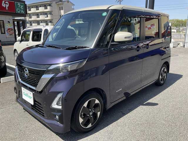 日産 ルークス HWS X プロパイロットED 滋賀県 2020(令2)年 3.6万km パープルⅡ 走行支援システム/エマージェンシーブレーキ、車線逸脱警報/踏み間違い衝突防止アシスト、標識検知機能/プロパイロット/純正9インチナビ/Bluetooth、CD、DVD、フルセグテレビ/アラウンドビューモニター/バックカメラ/ETC/両側パワースライドドア/ハンズフリースライドドア/純正前ドライブレコーダー（ナビ連動）/LEDヘッドライ/LEDフォグランプ/電子パーキング/オートブレーキホールド/コーナーセンサー/取扱説明書/保証書/