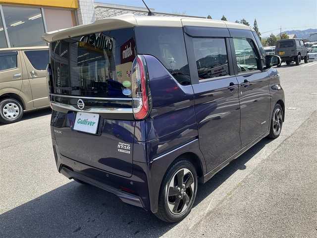 日産 ルークス HWS X プロパイロットED 滋賀県 2020(令2)年 3.6万km パープルⅡ 走行支援システム/エマージェンシーブレーキ、車線逸脱警報/踏み間違い衝突防止アシスト、標識検知機能/プロパイロット/純正9インチナビ/Bluetooth、CD、DVD、フルセグテレビ/アラウンドビューモニター/バックカメラ/ETC/両側パワースライドドア/ハンズフリースライドドア/純正前ドライブレコーダー（ナビ連動）/LEDヘッドライ/LEDフォグランプ/電子パーキング/オートブレーキホールド/コーナーセンサー/取扱説明書/保証書/