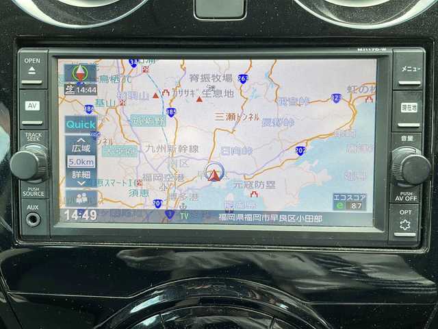 日産 ノート e－パワー X 福岡県 2017(平29)年 7.6万km スーパーブラック ワンオーナー/純正ディーラーナビ/バックカメラ/フルセグ/スマートキー/プッシュスタート/スペアキー/衝突軽減ブレーキ/レーンキーピング/横滑り防止機能/ETC/コーナーセンサー/純正マット/取扱説明書/保証書