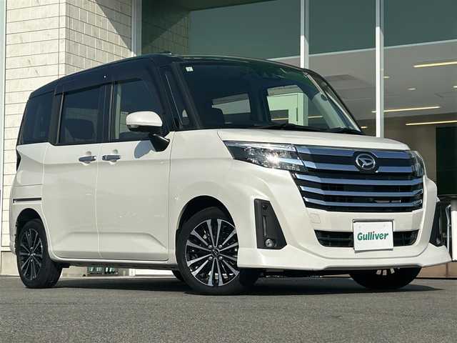 ダイハツ トール カスタムG ターボ 兵庫県 2021(令3)年 3.3万km ブラックマイカメタリック/パールホワイトⅢ 2トーン 純正９インチディスプレイオーディオ/前方ドライブレコーダー/アラウンドビューモニター/クルーズコントロール/シートヒーター/両側パワースライドドア/電子パーキング/オートホールド/純正フロアマット/革巻きステアリング/フルセグTV/スイッチスタート/LEDヘッドライト/ミュージックプレイヤー/AppleCarPlay/AndoroidAuto