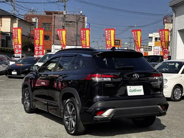 トヨタ カローラ クロス ハイブリッド Z 熊本県 2024(令6)年 3万km スパークリングブラックパールクリスタルシャイン ワンオーナー/モデリスタエアロ/純正ナビ付ディスプレイオーディオ/【フルセグTV/Bluetooth】/パノラミックビューモニター/トヨタセーフティーセンス/・レーダークルーズコントロール/・プリクラッシュセーフティ/・レーントレーシングアシスト/・レーンディパーチャーアラート/・プロアクティブドライビングアシスト/・ブラインドスポットモニター/・リヤクロストラフィックアラート/・リヤカメラディテクション/・パーキングサポートブレーキ/・ロードサインアシスト/・発進遅れ告知機能/・ドライバー異常時対応システム/・ロードサインアシスト/ブレーキホールド/パワーバックドア/純正18インチAW/オートLEDライト/オートマチックハイビーム/ウィンカーミラー/ハーフレザーシート/D席パワーシート/前席シートヒーター/革巻きステアリング/ステアリングスイッチ/ETC/ドライブレコーダー前後/フロアマット/純正ドアバイザー/保証書/取扱説明書/スペアキー