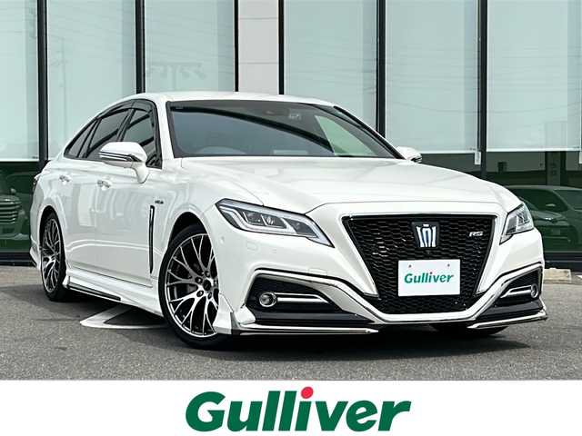 トヨタ クラウン ハイブリッド RS アドバンス 岐阜県 2018(平30)年 6.5万km ホワイトパールクリスタルシャイン 純正ＳＤナビ　/全周囲カメラ　/フルエアロ　/フルセグテレビ　/衝突被害軽減システム　/ＥＴＣ２．０　/コーナーセンサー前後/ＬＥＤヘッドライト/クルコン追従走行あり/ドラレコ前後/プッシュスタート　/オートライト/パワーシートD＋N席/パワーステアリング/パワーウィンドウ/スマートキー/AAC/スペアキー2本/Blue tooth接続/CDチェンジャー/USB入力端子/SDミュージックサーバー/AUX接続/フルフラットシート/純正フロアマット/ABS/横滑り防止装置/レーンキープアシスト/盗難防止装置/オートマチックハイビーム/エアバッグW/カーテンエアバッグ