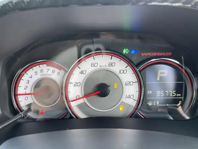 スズキ アルト ワークス 香川県 2016(平28)年 6.6万km ブルーイッシュブラックパール3 パナソニック7型ＳＤナビ【CN-MW250D】/(DVD/FM.AM)/フルセグＴＶ　/バックカメラ　/レカロシート　/革巻きステアリング　/パドルシフト　/純正フロアマット　/純正１５インチアルミホイール　/オートライト　/ＭＴモード付ＡＴ　/ドアバイザー/横滑り防止システム/衝突軽減システム/ＥＴＣ/スマートキー/プッシュスタート