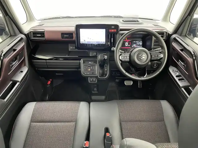 スズキ スペーシア カスタム HYBRID XS 岡山県 2023(令5)年 2.6万km ブルーイッシュブラックパール3 純正9インチディスプレイオーディオ/【ナビ/Bluetooth/フルセグTV/Carplay/USB】/全方位モニター/両側パワースライドドア/純正ドライブレコーダー（前後）/追従型クルーズコントロール/前席シートヒーター/ステアリングヒーター/オートブレーキホールド/衝突軽減ブレーキ/ハーフレザーシート/ヘッドアップディスプレイ/ビルトインETC/LEDヘッドライト/フォグランプ/純正15インチアルミホイール/スマートキー×2