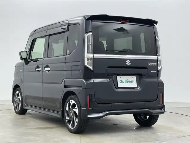 スズキ スペーシア カスタム HYBRID XS 岡山県 2023(令5)年 2.6万km ブルーイッシュブラックパール3 純正9インチディスプレイオーディオ/【ナビ/Bluetooth/フルセグTV/Carplay/USB】/全方位モニター/両側パワースライドドア/純正ドライブレコーダー（前後）/追従型クルーズコントロール/前席シートヒーター/ステアリングヒーター/オートブレーキホールド/衝突軽減ブレーキ/ハーフレザーシート/ヘッドアップディスプレイ/ビルトインETC/LEDヘッドライト/フォグランプ/純正15インチアルミホイール/スマートキー×2