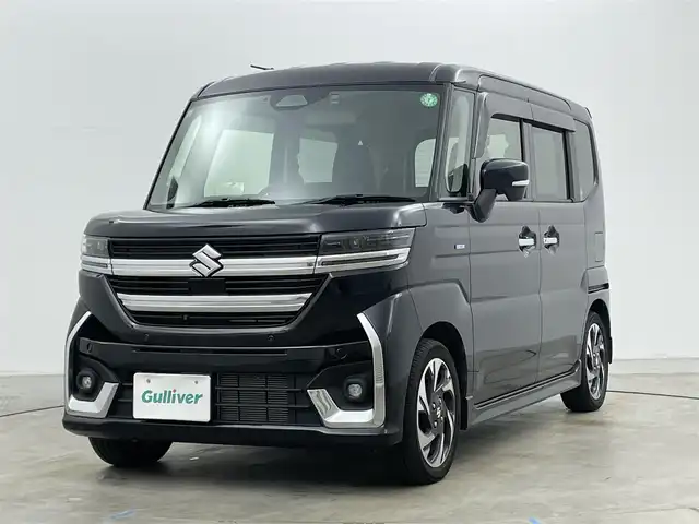 スズキ スペーシア カスタム HYBRID XS 岡山県 2023(令5)年 2.6万km ブルーイッシュブラックパール3 純正9インチディスプレイオーディオ/【ナビ/Bluetooth/フルセグTV/Carplay/USB】/全方位モニター/両側パワースライドドア/純正ドライブレコーダー（前後）/追従型クルーズコントロール/前席シートヒーター/ステアリングヒーター/オートブレーキホールド/衝突軽減ブレーキ/ハーフレザーシート/ヘッドアップディスプレイ/ビルトインETC/LEDヘッドライト/フォグランプ/純正15インチアルミホイール/スマートキー×2