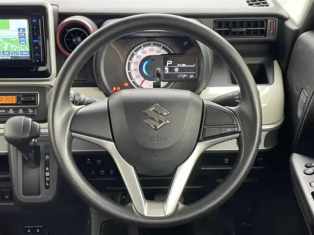 スズキ スペーシア HYBRID X 岡山県 2023(令5)年 0.2万km ピュアホワイトP 社外ナビ/MDV-D309BTW/（CD/DVD/TV/BT)/バックカメラ/両側パワースライドドア/前後ドライブレコーダー/社外LEDヘッドライト/オートライト/シートヒーター/社外フロアマット/社外ドアバイザー/スペアキー