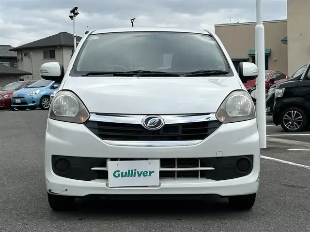 ダイハツ ミラ イース G スマートセレクションSA 長崎県 2014(平26)年 7.6万km パールホワイトⅢ プッシュスタート/スマートキー/ecoIDLE/オートエアコン/社外ディスプレイオーディオ(BT/FM/AM/CD)/　　(FH-8500DVS)/純正ラバー製フロアマット/純正14インチアルミホイール/ABS/横滑り防止装置/盗難防止装置/SRSダブル・サイドエアバッグ/スマートアシスト/ISOFIX/取扱説明書