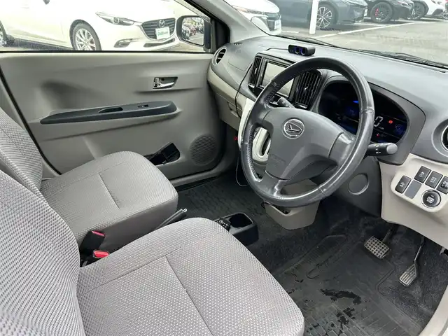 ダイハツ ミラ イース G スマートセレクションSA 長崎県 2014(平26)年 7.6万km パールホワイトⅢ プッシュスタート/スマートキー/ecoIDLE/オートエアコン/社外ディスプレイオーディオ(BT/FM/AM/CD)/　　(FH-8500DVS)/純正ラバー製フロアマット/純正14インチアルミホイール/ABS/横滑り防止装置/盗難防止装置/SRSダブル・サイドエアバッグ/スマートアシスト/ISOFIX/取扱説明書