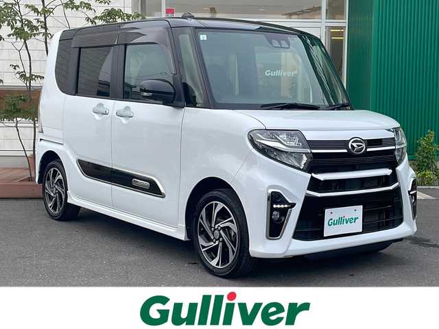 ダイハツ タント カスタム RS スタイルセレクション 青森県 2021(令3)年 6.4万km ブラックマイカメタリック/シャイニングホワイトパール 4WD・ターボ/純正9インチSDナビ・フルセグTV/CD・DVD・Bluetooth/OPパノラマモニター/両側パワースライドドア/合皮コンビシート/前席シートヒーター/スマートアシスト/衝突軽減ブレーキ/追従クルーズコントロール/レーンキープコントロール/アダプティブドライビングビーム/コーナーセンサー/前方純正ドライブレコーダー/純正エンジンスターター/ビルトインETC/LEDヘッドライト/LEDフォグランプ/純正15インチアルミホイール/OPツートンカラー