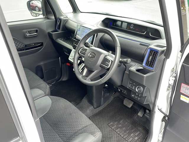 ダイハツ タント カスタム RS スタイルセレクション 青森県 2021(令3)年 6.4万km ブラックマイカメタリック/シャイニングホワイトパール 4WD・ターボ/純正9インチSDナビ・フルセグTV/CD・DVD・Bluetooth/OPパノラマモニター/両側パワースライドドア/合皮コンビシート/前席シートヒーター/スマートアシスト/衝突軽減ブレーキ/追従クルーズコントロール/レーンキープコントロール/アダプティブドライビングビーム/コーナーセンサー/前方純正ドライブレコーダー/純正エンジンスターター/ビルトインETC/LEDヘッドライト/LEDフォグランプ/純正15インチアルミホイール/OPツートンカラー