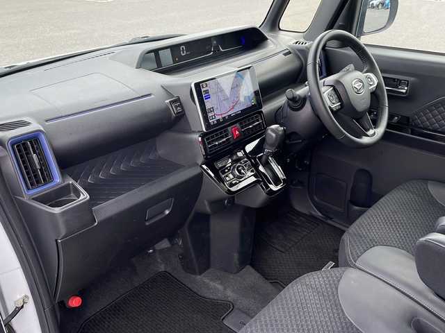 ダイハツ タント カスタム RS スタイルセレクション 青森県 2021(令3)年 6.4万km ブラックマイカメタリック/シャイニングホワイトパール 4WD・ターボ/純正9インチSDナビ・フルセグTV/CD・DVD・Bluetooth/OPパノラマモニター/両側パワースライドドア/合皮コンビシート/前席シートヒーター/スマートアシスト/衝突軽減ブレーキ/追従クルーズコントロール/レーンキープコントロール/アダプティブドライビングビーム/コーナーセンサー/前方純正ドライブレコーダー/純正エンジンスターター/ビルトインETC/LEDヘッドライト/LEDフォグランプ/純正15インチアルミホイール/OPツートンカラー