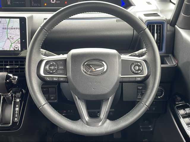 ダイハツ タント カスタム RS スタイルセレクション 青森県 2021(令3)年 6.4万km ブラックマイカメタリック/シャイニングホワイトパール 4WD・ターボ/純正9インチSDナビ・フルセグTV/CD・DVD・Bluetooth/OPパノラマモニター/両側パワースライドドア/合皮コンビシート/前席シートヒーター/スマートアシスト/衝突軽減ブレーキ/追従クルーズコントロール/レーンキープコントロール/アダプティブドライビングビーム/コーナーセンサー/前方純正ドライブレコーダー/純正エンジンスターター/ビルトインETC/LEDヘッドライト/LEDフォグランプ/純正15インチアルミホイール/OPツートンカラー