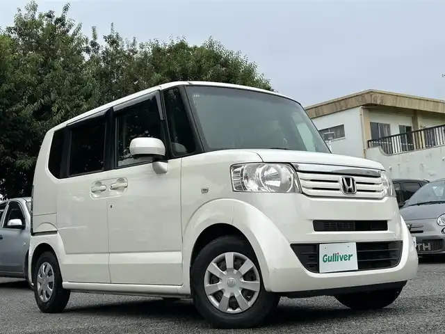 ホンダ Ｎ ＢＯＸ G Lパッケージ 東京都 2012(平24)年 9.5万km プレミアムホワイトパール 純正ナビ/Bluetoothオーディオ/フルセグTV/DVD再生/純正フリップダウンモニター/バックカメラ/パワースライドドア/ETC/前後ドライブレコーダー/スマートキー×2