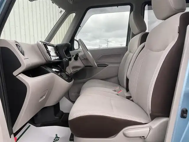 日産 デイズ ルークス X 山形県 2018(平30)年 6.4万km アイスブルー 4WD/衝突被害軽減システム/ワンオーナー/純正SDナビ/　　【CD BT フルセグ USB AUX】/アラウンドビューモニター/パワースライドドア/シートヒーター/アイドリングストップ/ステアリングスイッチ/電動格納ミラー/インテリジェントルームミラー/純正フロアマット/ドアバイザ―/インテリジェントキー/ETC