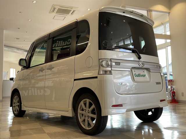 ダイハツ タント カスタム X スペシャル 福井県 2013(平25)年 3.8万km パールホワイトⅢ 純正8インチSDナビ/フルセグTV/BT/CD/DVD/USB/SD/片側パワースライドドア/純正14インチアルミホイール/HIDヘッドライト/フォグランプ/純正フロアマット/スマートキー/スペアキー/電動格納ウィンカーミラー/純正ドアバイザー