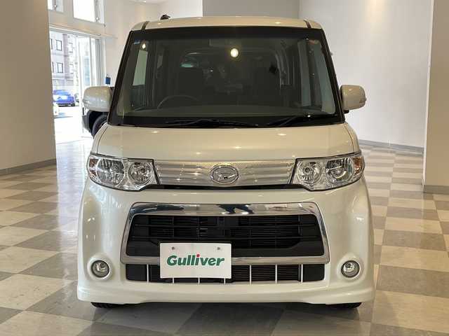 ダイハツ タント カスタム X スペシャル 福井県 2013(平25)年 3.8万km パールホワイトⅢ 純正8インチSDナビ/フルセグTV/BT/CD/DVD/USB/SD/片側パワースライドドア/純正14インチアルミホイール/HIDヘッドライト/フォグランプ/純正フロアマット/スマートキー/スペアキー/電動格納ウィンカーミラー/純正ドアバイザー