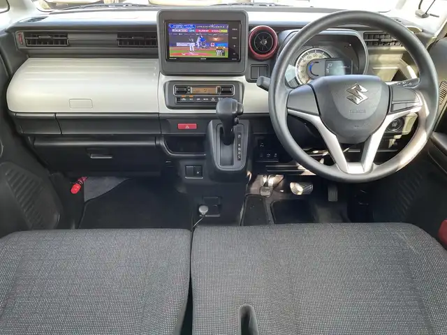 スズキ スペーシア HYBRID G 道東・釧路十勝 2021(令3)年 2.7万km ブルーイッシュブラックパール3 4WD/社外SDナビ/・フルセグ/BT/CD/ラジオ/前後ドライブレコーダー/デュアルセンサーブレーキサポートII/レーンキープアシスト/コーナーセンサー/アイドリングストップ/運転席シートヒーター /両側スライドドア/プッシュスタート/フロアマット/ドアバイザー/スタッドレスアルミ積込