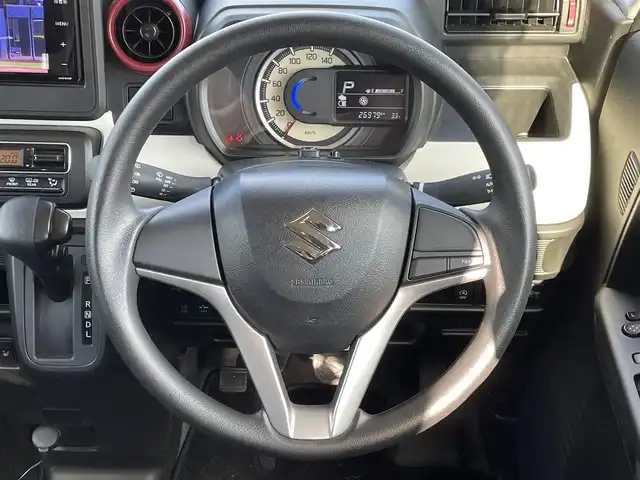 スズキ スペーシア HYBRID G 道東・釧路十勝 2021(令3)年 2.7万km ブルーイッシュブラックパール3 4WD/社外SDナビ/・フルセグ/BT/CD/ラジオ/前後ドライブレコーダー/デュアルセンサーブレーキサポートII/レーンキープアシスト/コーナーセンサー/アイドリングストップ/運転席シートヒーター /両側スライドドア/プッシュスタート/フロアマット/ドアバイザー/スタッドレスアルミ積込