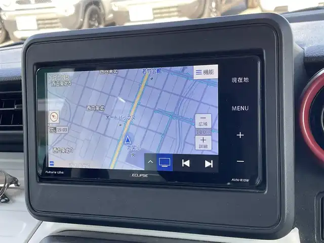 スズキ スペーシア HYBRID G 道東・釧路十勝 2021(令3)年 2.7万km ブルーイッシュブラックパール3 4WD/社外SDナビ/・フルセグ/BT/CD/ラジオ/前後ドライブレコーダー/デュアルセンサーブレーキサポートII/レーンキープアシスト/コーナーセンサー/アイドリングストップ/運転席シートヒーター /両側スライドドア/プッシュスタート/フロアマット/ドアバイザー/スタッドレスアルミ積込