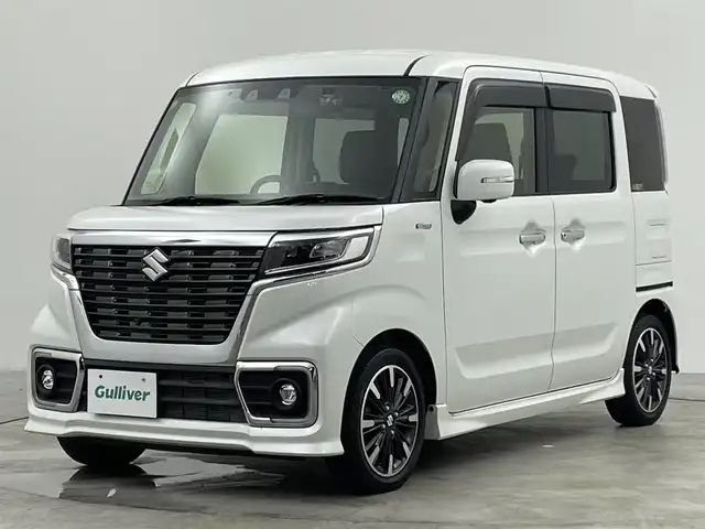 スズキ スペーシア カスタム HYBRID XS 群馬県 2020(令2)年 1.6万km ピュアホワイトP 純正８インチナビ　Bluetooth　フルセグ　両側パワースライドドア　全方位カメラ　追従クルーズコントロール　レーンキープ　ETC　ドライブレコーダー　コーナーセンサー　オートマチックハイビーム