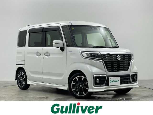 スズキ スペーシア カスタム HYBRID XS 群馬県 2020(令2)年 1.6万km ピュアホワイトP 純正８インチナビ　Bluetooth　フルセグ　両側パワースライドドア　全方位カメラ　追従クルーズコントロール　レーンキープ　ETC　ドライブレコーダー　コーナーセンサー　オートマチックハイビーム