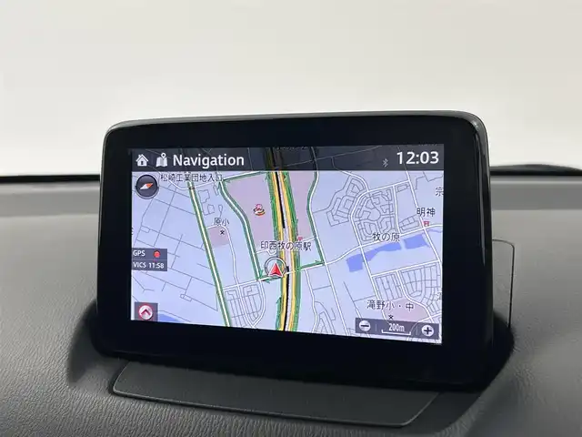 マツダ マツダ２ 15S 千葉県 2019(令1)年 3.9万km エターナルブルーマイカ 禁煙車/スマートシティーブレーキサポート/・ブラインドスポットモニター/・車線逸脱警報システム/・パーキングセンサー/・360度カメラ/純正７インチメモリナビ/・CD/DVD/USB/Bluetooth/フルセグTV/・ビルトインETC/MT付きAT/純正フロアマット/社外１５インチAW/オートライト/・LEDヘッドライト/スマートキー&プッシュスタート