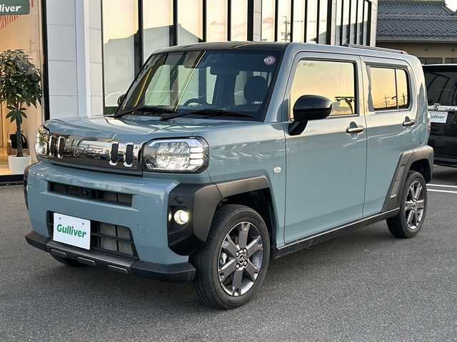 ダイハツ タフト G ダーククロムベンチャー 岐阜県 2023(令5)年 1万km レイクブルーメタリック スカイルーフトップ/ドラレコ/全周囲カメラ/パノラミックビューモニター/ブッシュスタート/メッキ加飾LEDヘッドランプ/純正ナビ/フルセグテレビ/エアバッグW+サイド/カーテンエアバッグ/スマートアシスト/　・衝突回避支援ブレーキ/　・ふらつき警報/　・衝突警報機能/　・車線逸脱抑制制御機能/　・先行車発進お知らせ機能/　・コーナーセンサー/　・サイドビューランプ