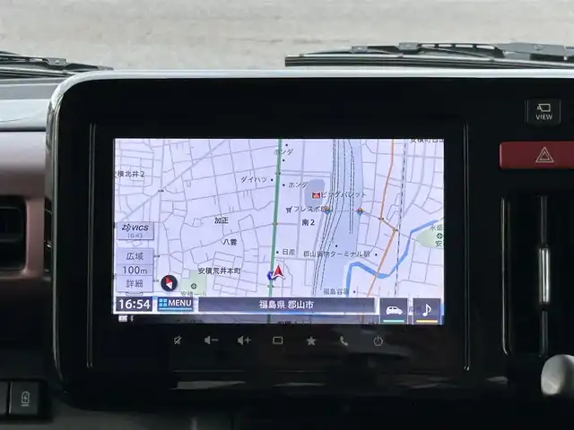スズキ スペーシア カスタム HYBRID XS ターボ 福島県 2024(令6)年 0.3万km ピュアホワイトP デュアルセンサーブレーキサポート/アダプティブクルーズコントロール（ACC）/車線逸脱警報機能/ふらつき警報機能/先行車発進お知らせ機能/ハイビームアシスト/誤発進抑制機能/後退時ブレーキサポート/後方誤発進抑制機能/純正ナビゲーション/【BT/TV】/全方位モニター/ビルトインETC/両側電動スライドドア/ヘッドアップディスプレイ/前席シートヒーター/ステアリングヒーター/パドルシフト/ステアリングリモコン/ロールサンシェード/シートバックテーブル/リアサーキュレーター/後席マルチユースフラップ/LEDオートライト/LEDフォグランプ/純正フロアマット