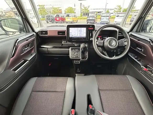 スズキ スペーシア カスタム HYBRID XS ターボ 福島県 2024(令6)年 0.3万km ピュアホワイトP デュアルセンサーブレーキサポート/アダプティブクルーズコントロール（ACC）/車線逸脱警報機能/ふらつき警報機能/先行車発進お知らせ機能/ハイビームアシスト/誤発進抑制機能/後退時ブレーキサポート/後方誤発進抑制機能/純正ナビゲーション/【BT/TV】/全方位モニター/ビルトインETC/両側電動スライドドア/ヘッドアップディスプレイ/前席シートヒーター/ステアリングヒーター/パドルシフト/ステアリングリモコン/ロールサンシェード/シートバックテーブル/リアサーキュレーター/後席マルチユースフラップ/LEDオートライト/LEDフォグランプ/純正フロアマット