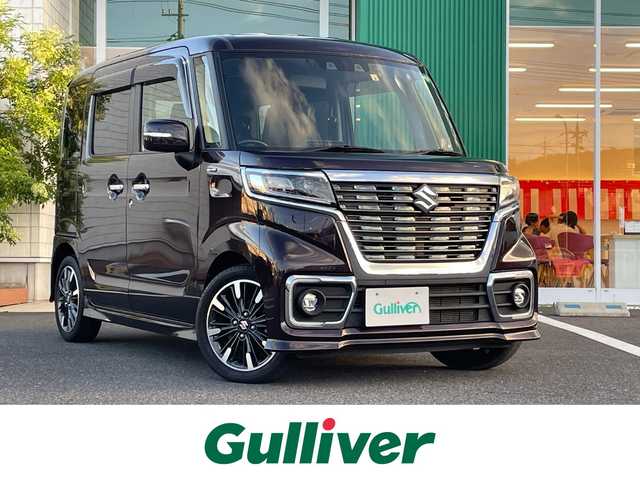 スズキ スペーシア カスタム HYBRID XS 岡山県 2020(令2)年 3.1万km ムーンライトバイオレットPM 純正8インチナビ　AVIC-RLS901II/フルセグTV、CD、DVD、Bluetooth、AM、FM/バックカメラ/ビルトインETC/両側パワースライドドア/運転席シートヒーター/シートバックテーブル/リアロールサンシェード/リアサーキュレーター/スズキセーフティサポート/レーダークルーズコントロール