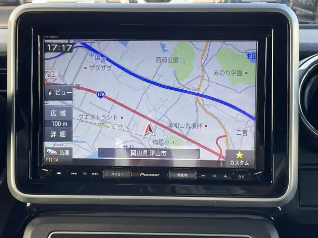 スズキ スペーシア カスタム HYBRID XS 岡山県 2020(令2)年 3.1万km ムーンライトバイオレットPM 純正8インチナビ　AVIC-RLS901II/フルセグTV、CD、DVD、Bluetooth、AM、FM/バックカメラ/ビルトインETC/両側パワースライドドア/運転席シートヒーター/シートバックテーブル/リアロールサンシェード/リアサーキュレーター/スズキセーフティサポート/レーダークルーズコントロール