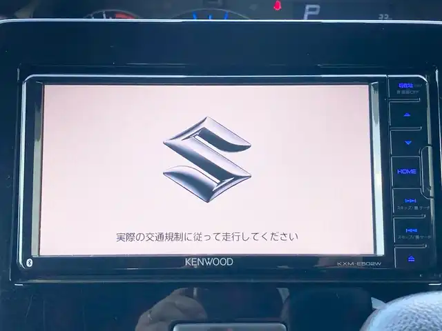 スズキ ワゴンＲ スティングレー HYBRID X 静岡県 2018(平30)年 5.4万km ブルーイッシュブラックパール3 スズキセーフティサポート/純正メモリーナビ(KXM-E502W)/　AM FM CD DVD Bluetooth USB/ビルトインETC/LEDオートヘッドランプ/シートヒーター(運転席)/社外16インチアルミホイール/ヘッドアップディスプレイ/革巻きステアリング/スマートキー＆プッシュスタート/アイドリングストップ/フルセグTV/バックモニター