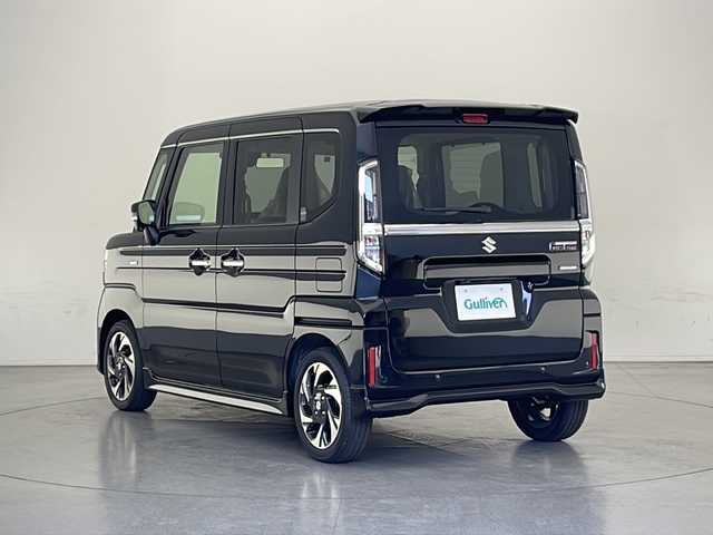 スズキ スペーシア カスタム HYBRID XS 長野県 2024(令6)年 0.1万km未満 ブルーイッシュブラックパール3 届出済未使用車/純正メモリナビ&フルセグTV&USB&BT/アダプティブクルーズコントロール/レーンキープアシスト/車線逸脱警報/衝突軽減ブレーキ/ヘッドアップディスプレイ/アイドリングストップ/両側パワースライドドア/ハーフレザーシート/前席シートヒーター/ステアリングスイッチ/ステアリングヒーター/全方位カメラ/LEDヘッドライト/オートライト/フロントフォグランプ/電動格納ミラー/ウィンカーミラー/電動ホールド/オートホールド/プッシュスタート/スマートキー/スペアキー1本/取扱説明書/保証書