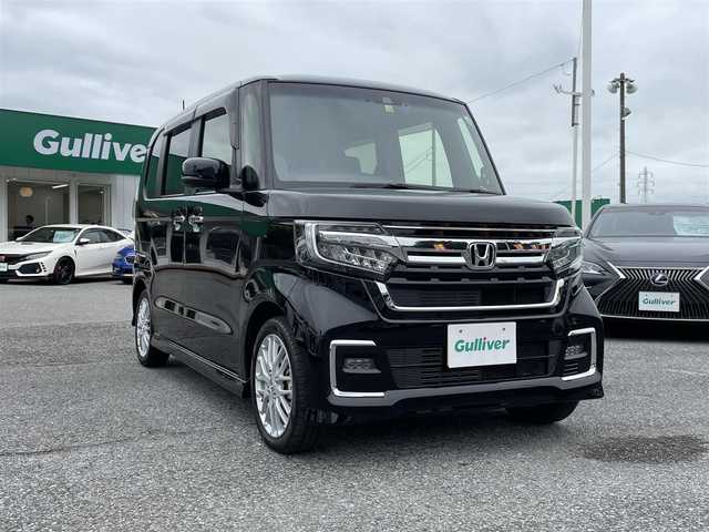 ホンダ Ｎ ＢＯＸ カスタム L ターボ 千葉県 2022(令4)年 0.9万km クリスタルブラックパール ホンダセンシング/・衝突軽減ブレーキ/・レーンキープアシスト/・オートマチックハイビーム/・アダプティブクルーズコントロール/純正SDナビ【VXM-225Ci】/バックカメラ/両後パワースライドドア/ハーフレザーシート/前席シートヒーター/スマートキー/パドルシフト/純正LEDヘッドライト/フォグランプ/ETC/本革巻きステアリング/ドアバイザー/純正15インチアルミホイール/サイド＆カーテンエアバッグ/新車時保証書＆取扱説明書