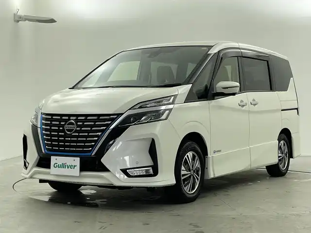 日産 セレナ e－パワー ハイウェイスター V 福井県 2022(令4)年 3.8万km ブリリアントホワイトパール 純正10インチSDナビ/（フルセグTV/AM/FM/CD/DVD/BT/SD/HDMI）/全周囲モニター/デジタルインナーミラー/ブラインドスポットモニター/プロパイロット/フロント、バックソナー/電動パーキングブレーキ/オートブレーキホールド/両側パワースライドドア/ETC/前後ドライブレコーダー/スマートキー（スペア1本）/取扱説明書/保証書