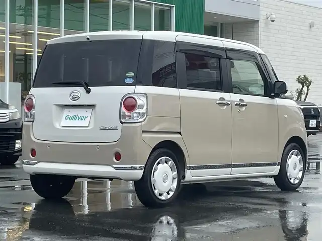 ダイハツ ムーヴ キャンバス 静岡県 2020(令2)年 1.4万km パールホワイトⅢ/ナチュラルベージュマイカメタリック 2トーン 社外SDナビ（ワンセグTV、BT接続、CDチェンジャー）/スマートアシストIII/全方位カメラ/両側パワースライドドア/前後ドライブレコーダー/アイドリングストップ/オートエアコン/レーンキープアシスト/スマートキー（スペアキー：1本）/横滑り防止装置/盗難防止装置/衝突軽減システム/ABS/オートライト/オートマチックハイビーム/ハロゲンヘッドライト/コーナーセンサー/Wエアバッグ