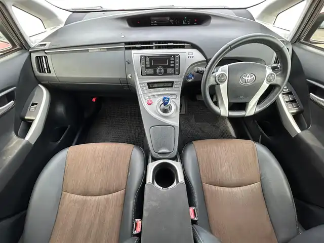トヨタ プリウス G 岩手県 2014(平26)年 11.6万km レッドマイカメタリック １DINオーディオ/　　CD/FM/AM/USB/AUX/クルーズコントロール/HIDオートライト/ハーフレザー/スマートキー/ETC
