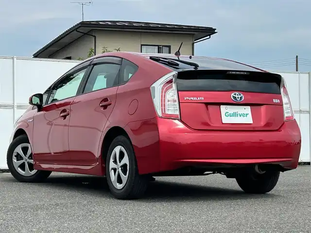 トヨタ プリウス G 岩手県 2014(平26)年 11.6万km レッドマイカメタリック １DINオーディオ/　　CD/FM/AM/USB/AUX/クルーズコントロール/HIDオートライト/ハーフレザー/スマートキー/ETC