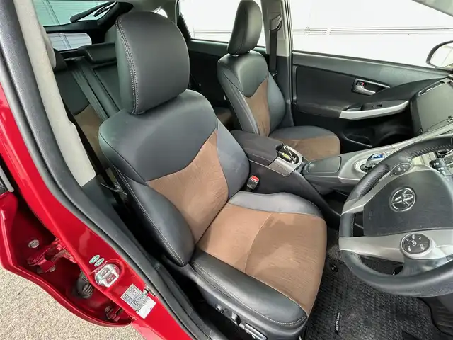 トヨタ プリウス G 岩手県 2014(平26)年 11.6万km レッドマイカメタリック １DINオーディオ/　　CD/FM/AM/USB/AUX/クルーズコントロール/HIDオートライト/ハーフレザー/スマートキー/ETC